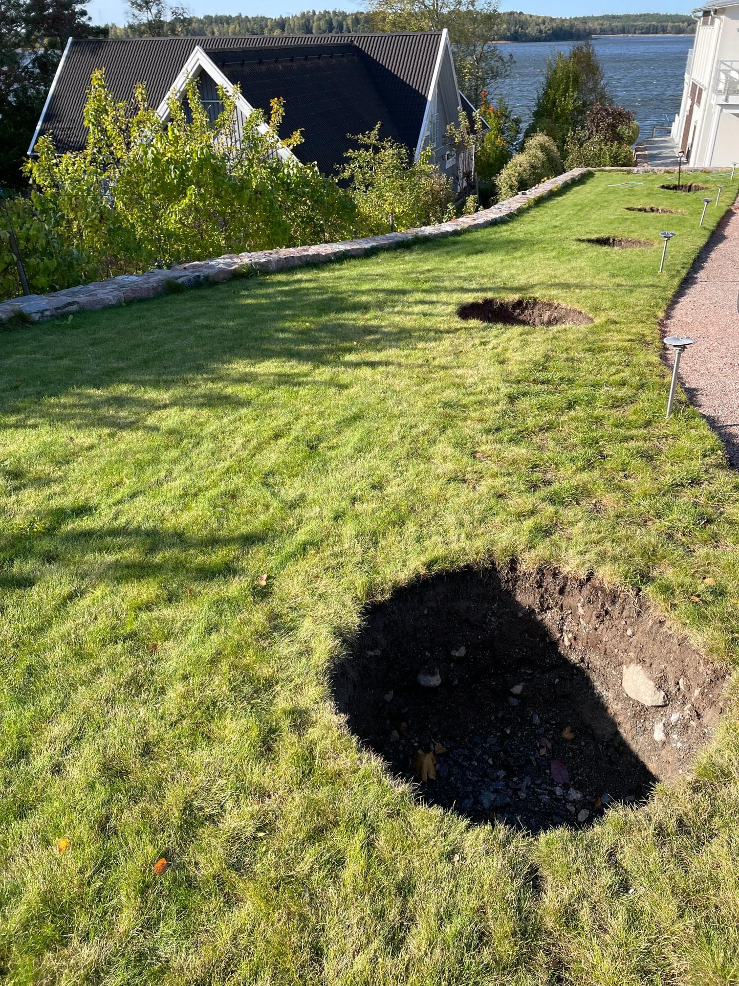 Före trädgårdsomgestaltning – baksida av trädgård